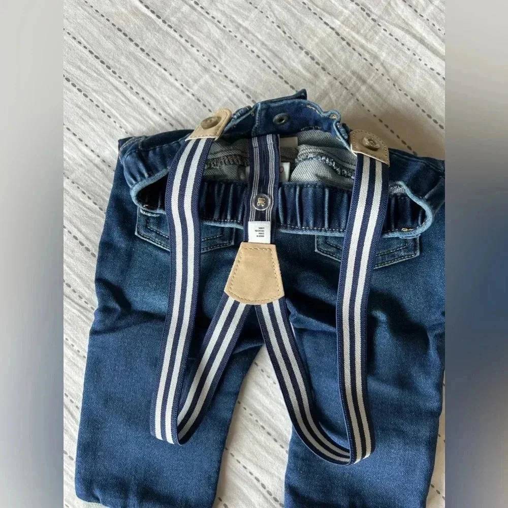 Cat & Jack baby Onesie with Jean Suspenders - Picture 8 of 8